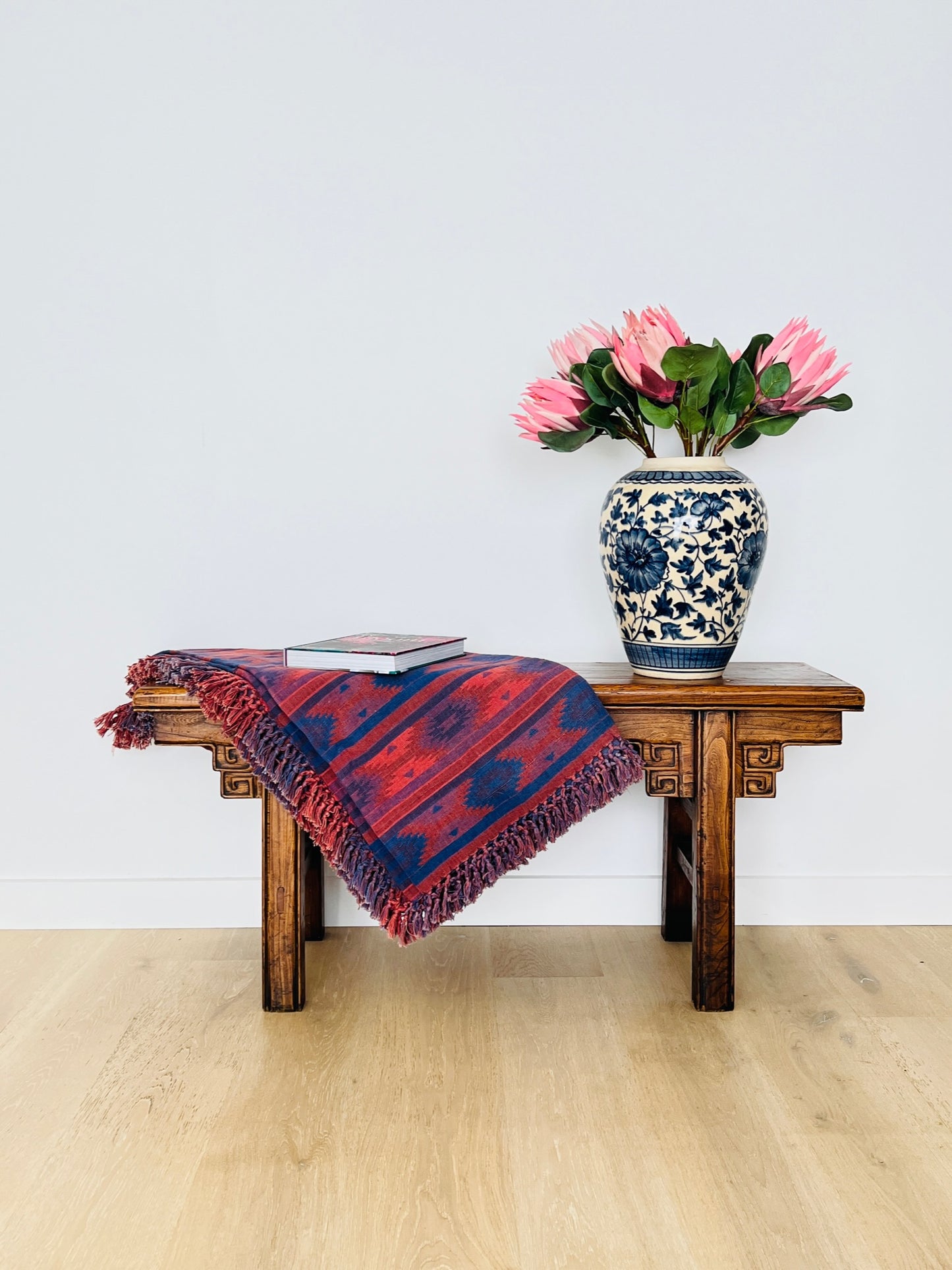Carved Wooden Bench Seat