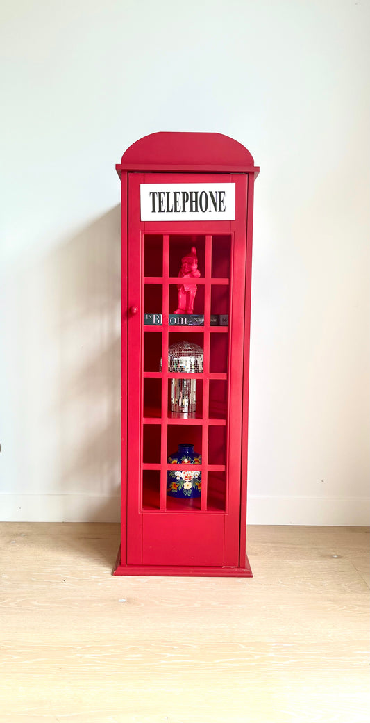 Retro Wooden Telephone Booth Cabinet