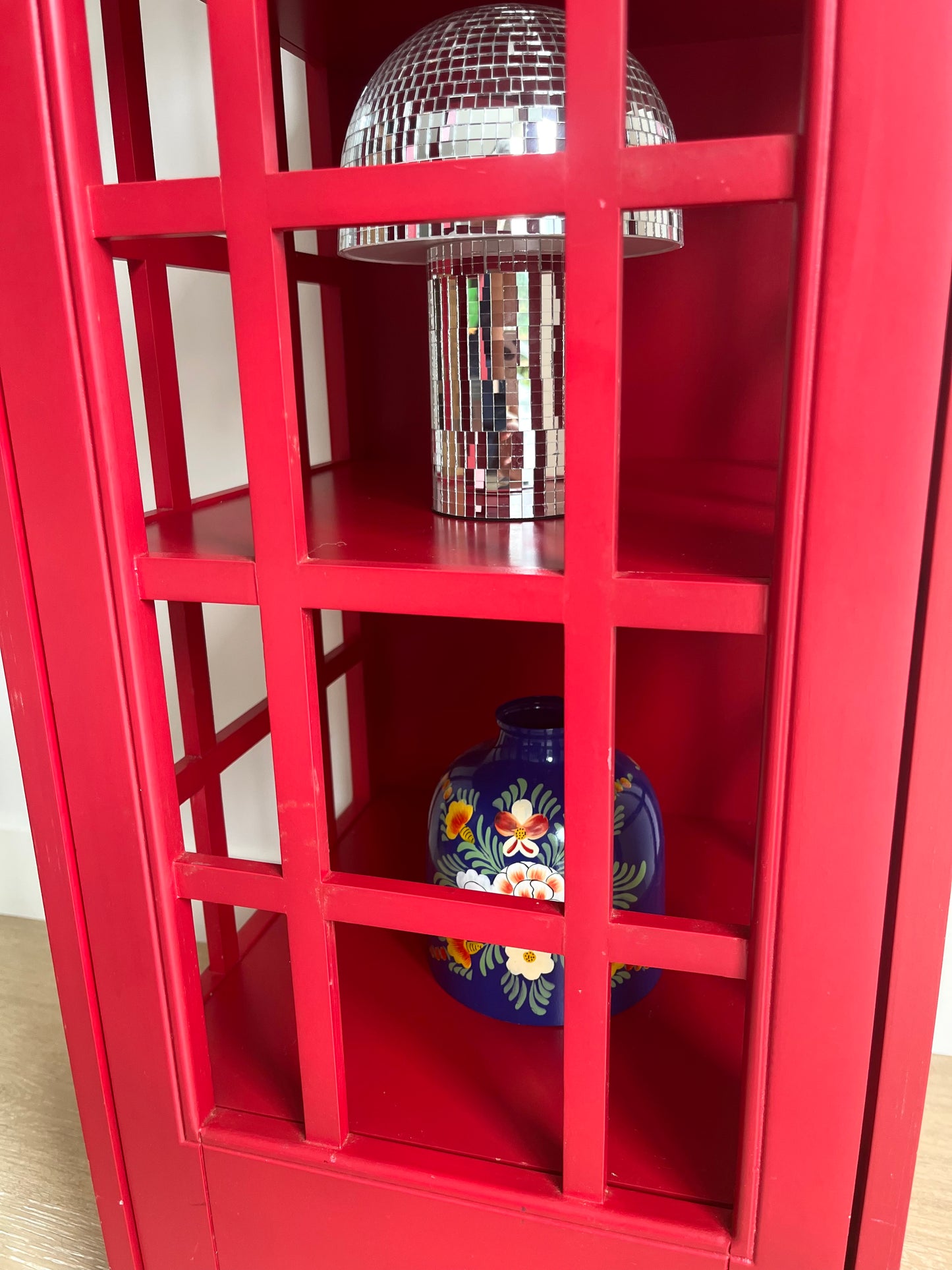 Retro Wooden Telephone Booth Cabinet