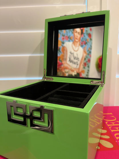 Lovely Green Lacquer Jewellery Box