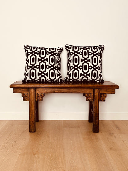 Set of Black & White Geometric Cushions