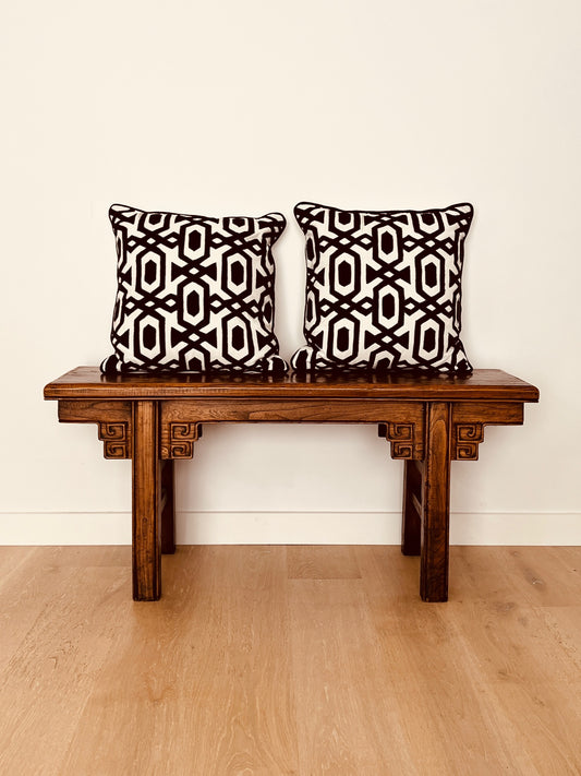 Set of Black & White Geometric Cushions