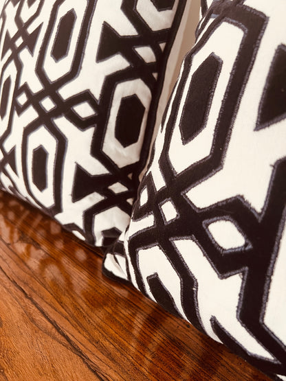 Set of Black & White Geometric Cushions