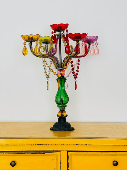 Colourful Candelebra Centrepiece