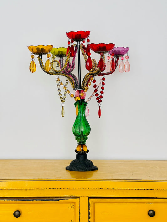 Colourful Candelebra Centrepiece