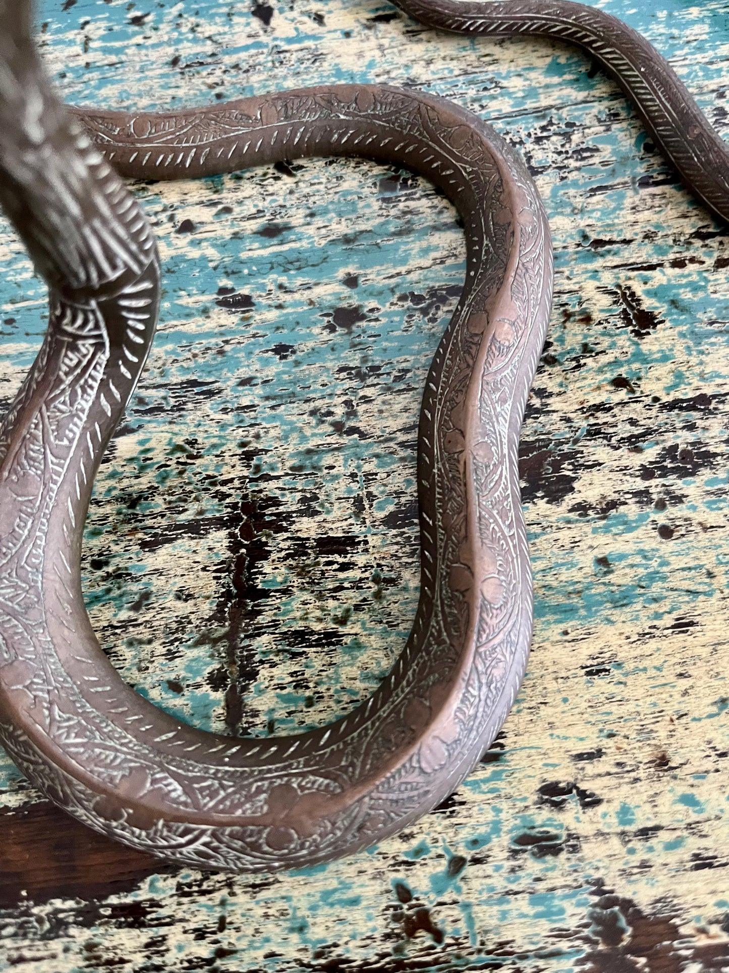 Pair of Vintage Metal Snake Candle Holders