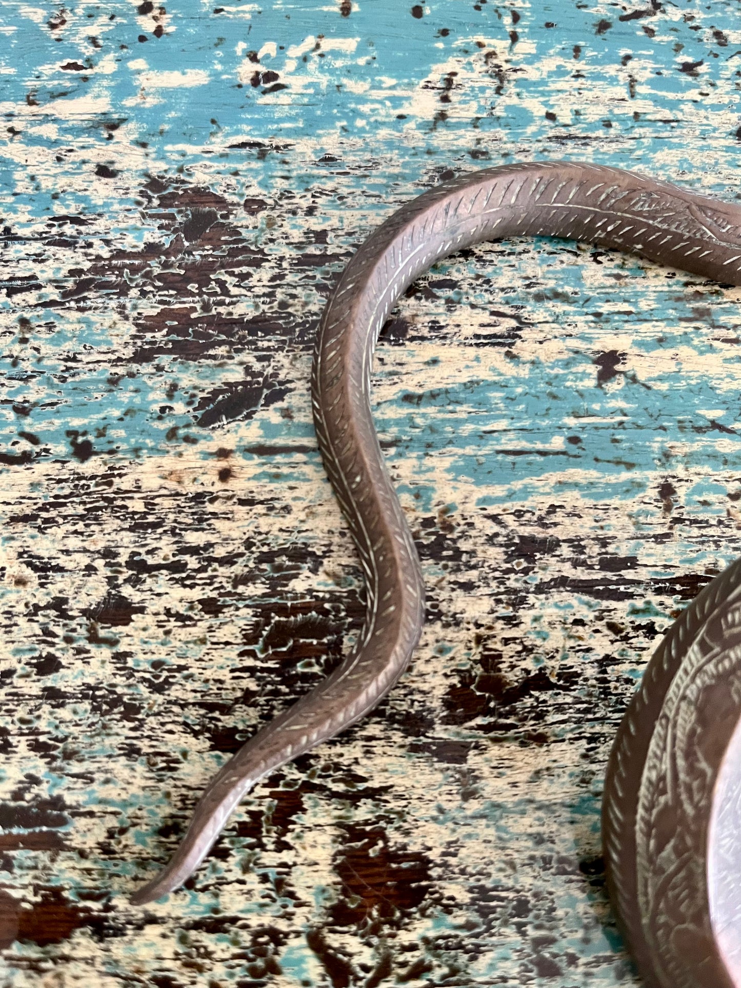 Pair of Vintage Metal Snake Candle Holders