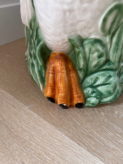 Stunning Italian Vintage Ceramic Swan Umbrella Stand/ Planter