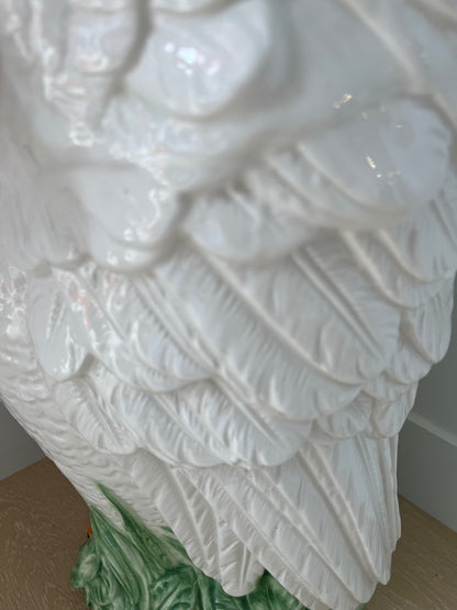 Stunning Italian Vintage Ceramic Swan Umbrella Stand/ Planter