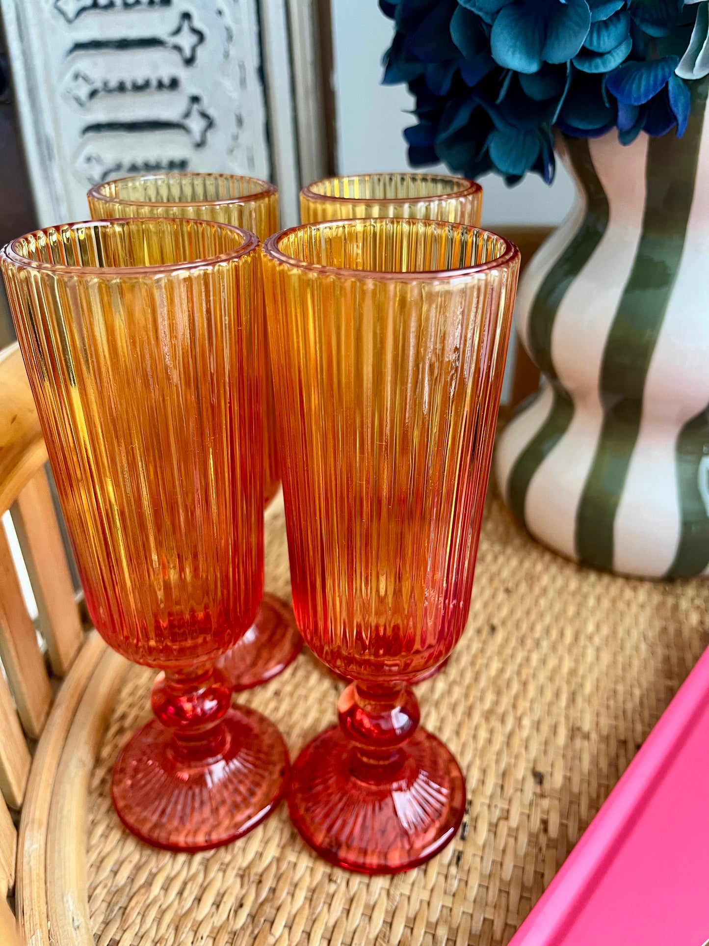 Chic Curated Cane Bar Cart