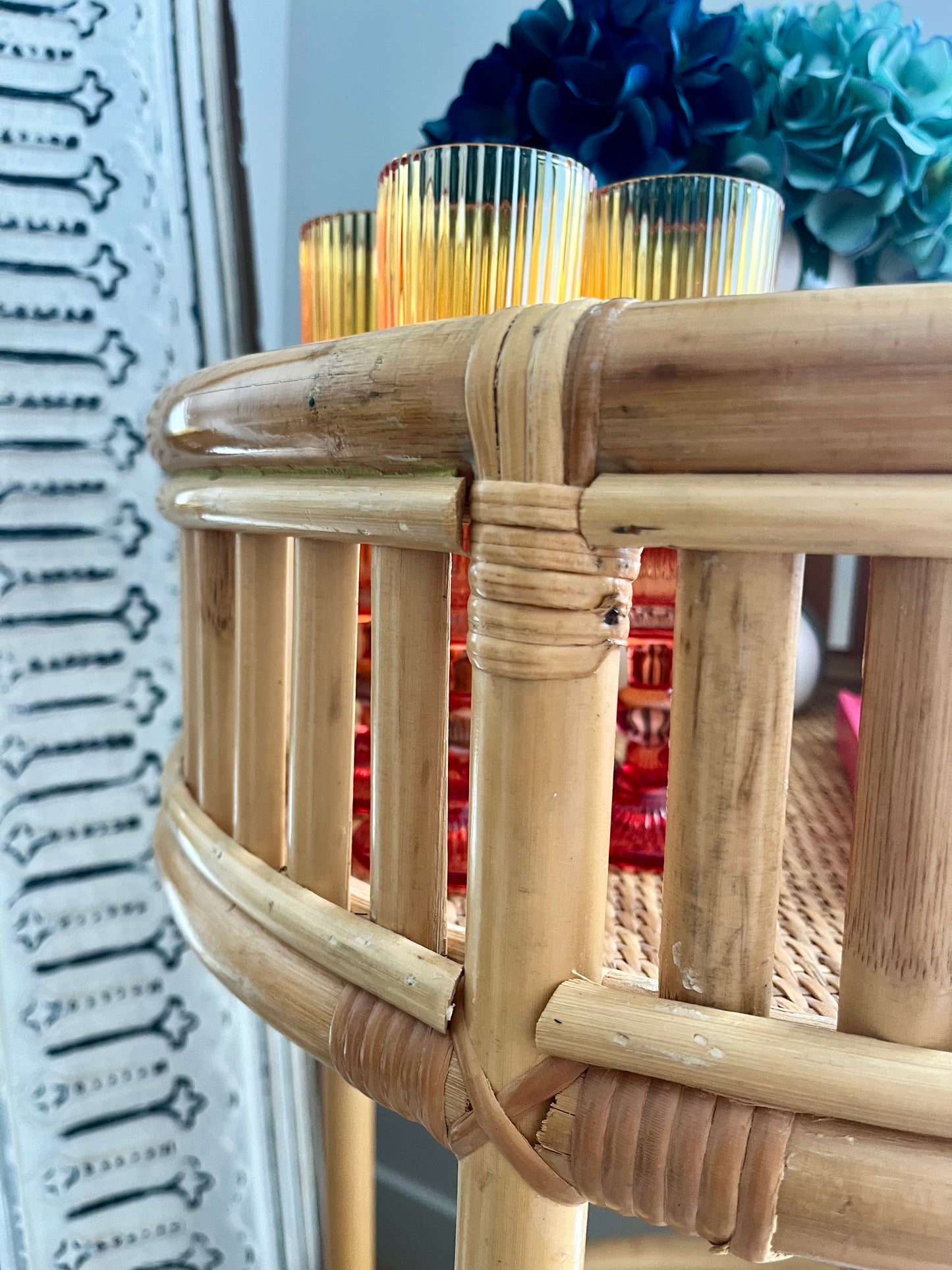 Chic Curated Cane Bar Cart