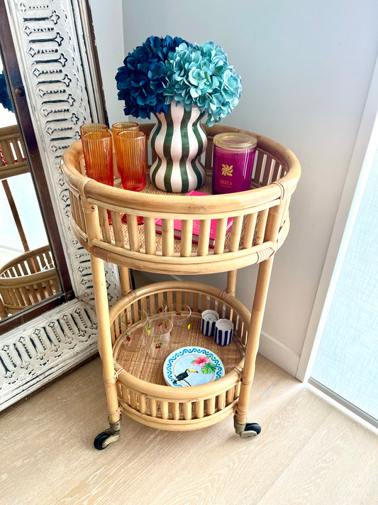 Chic Curated Cane Bar Cart