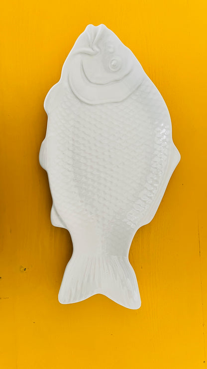 Large White Ceramic Fish Platter