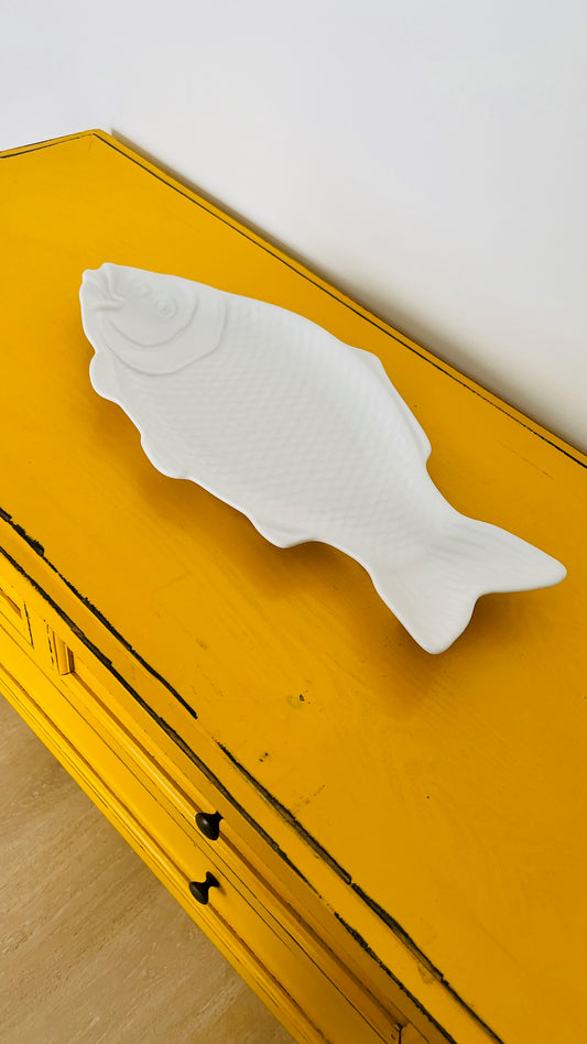 Large White Ceramic Fish Platter