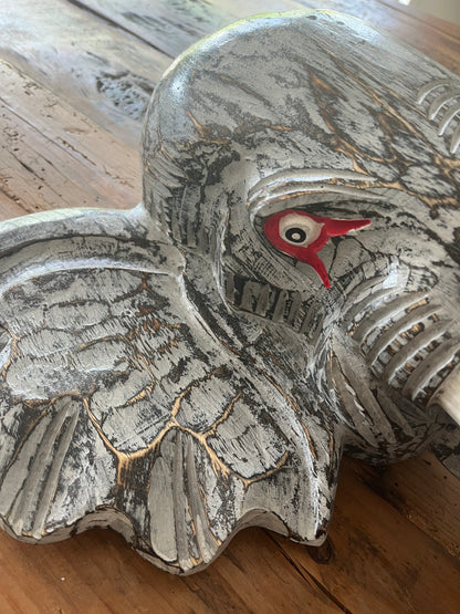 Wooden Elephant Head Decor