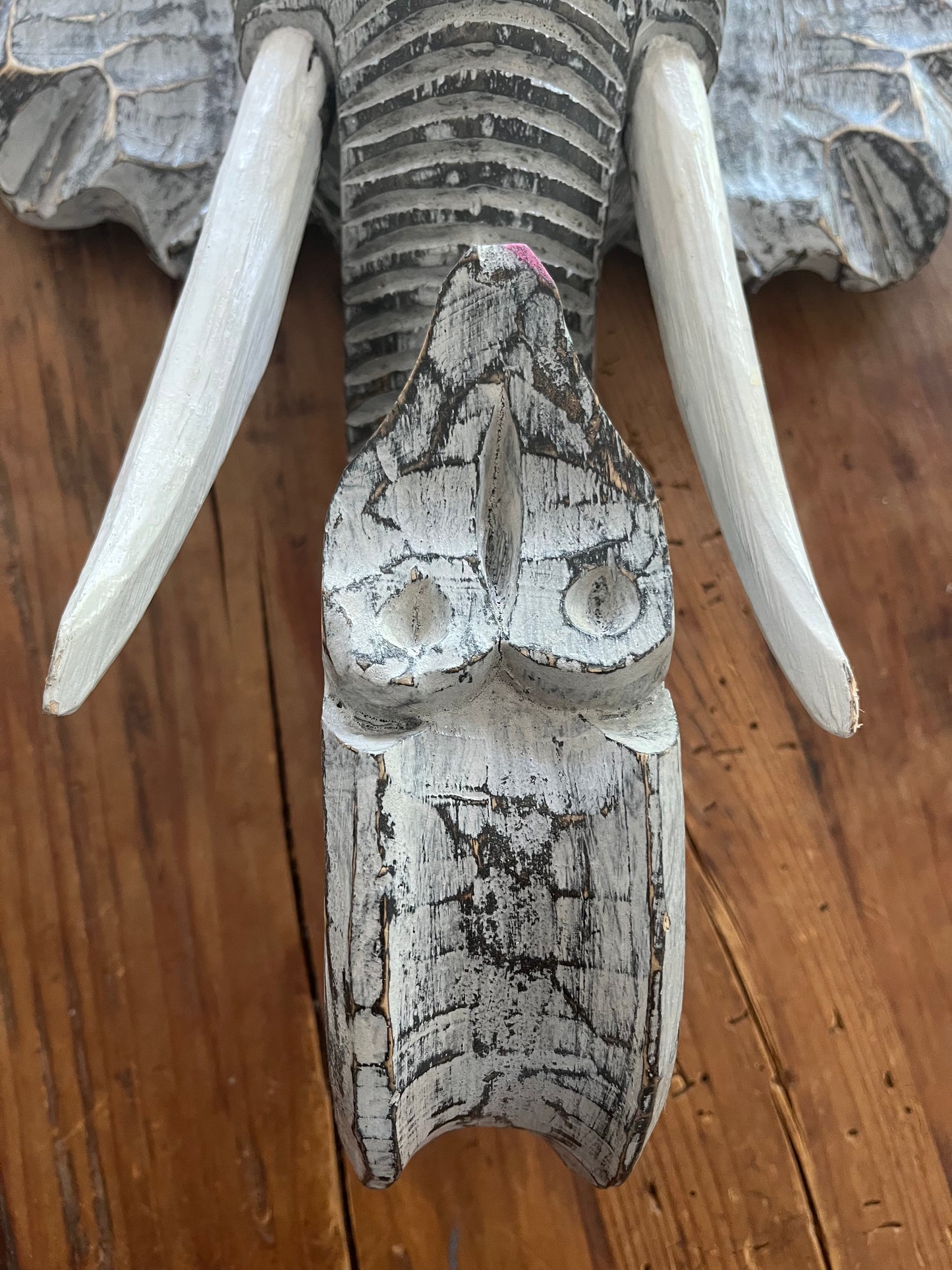 Wooden Elephant Head Decor