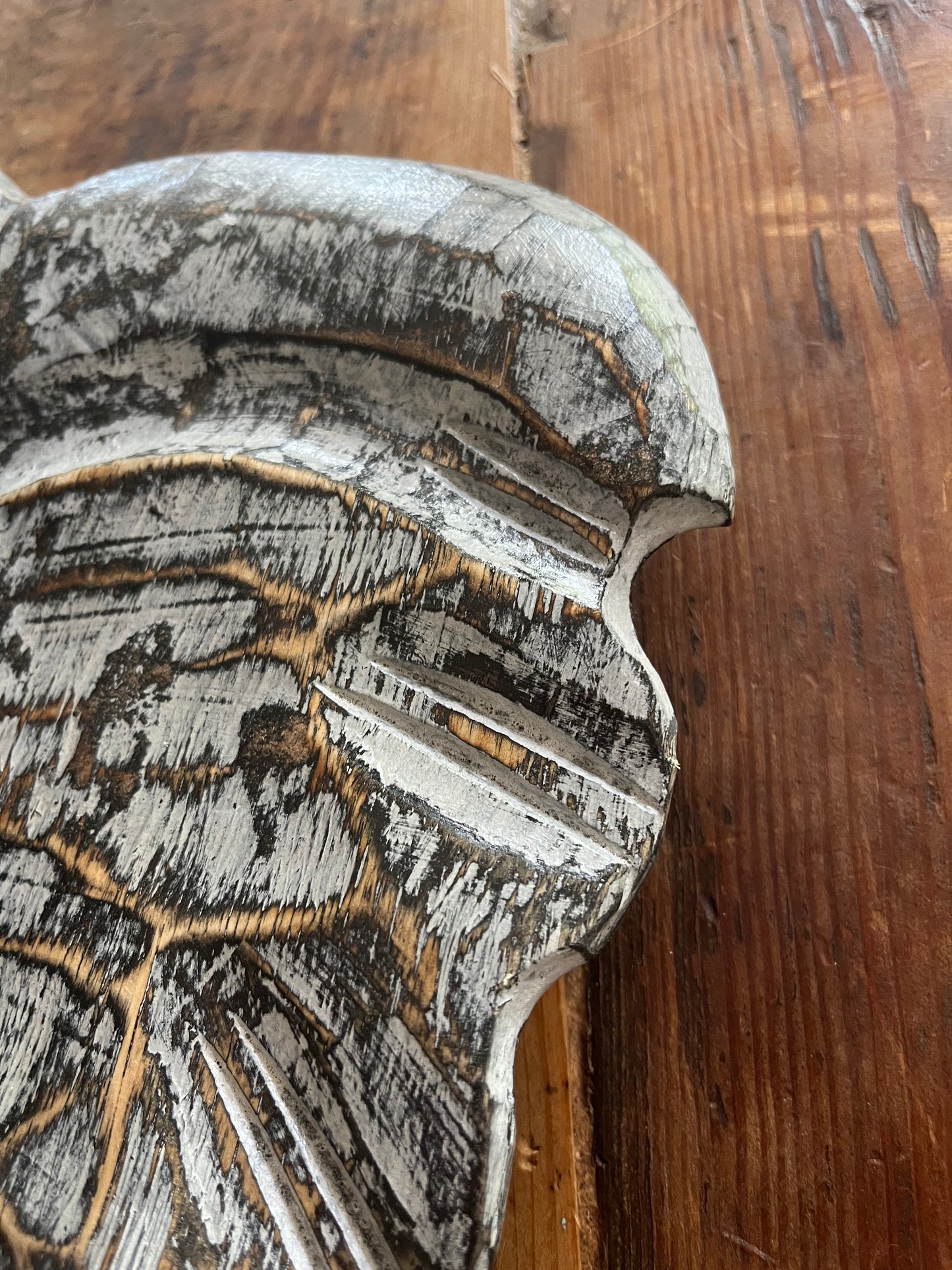 Wooden Elephant Head Decor