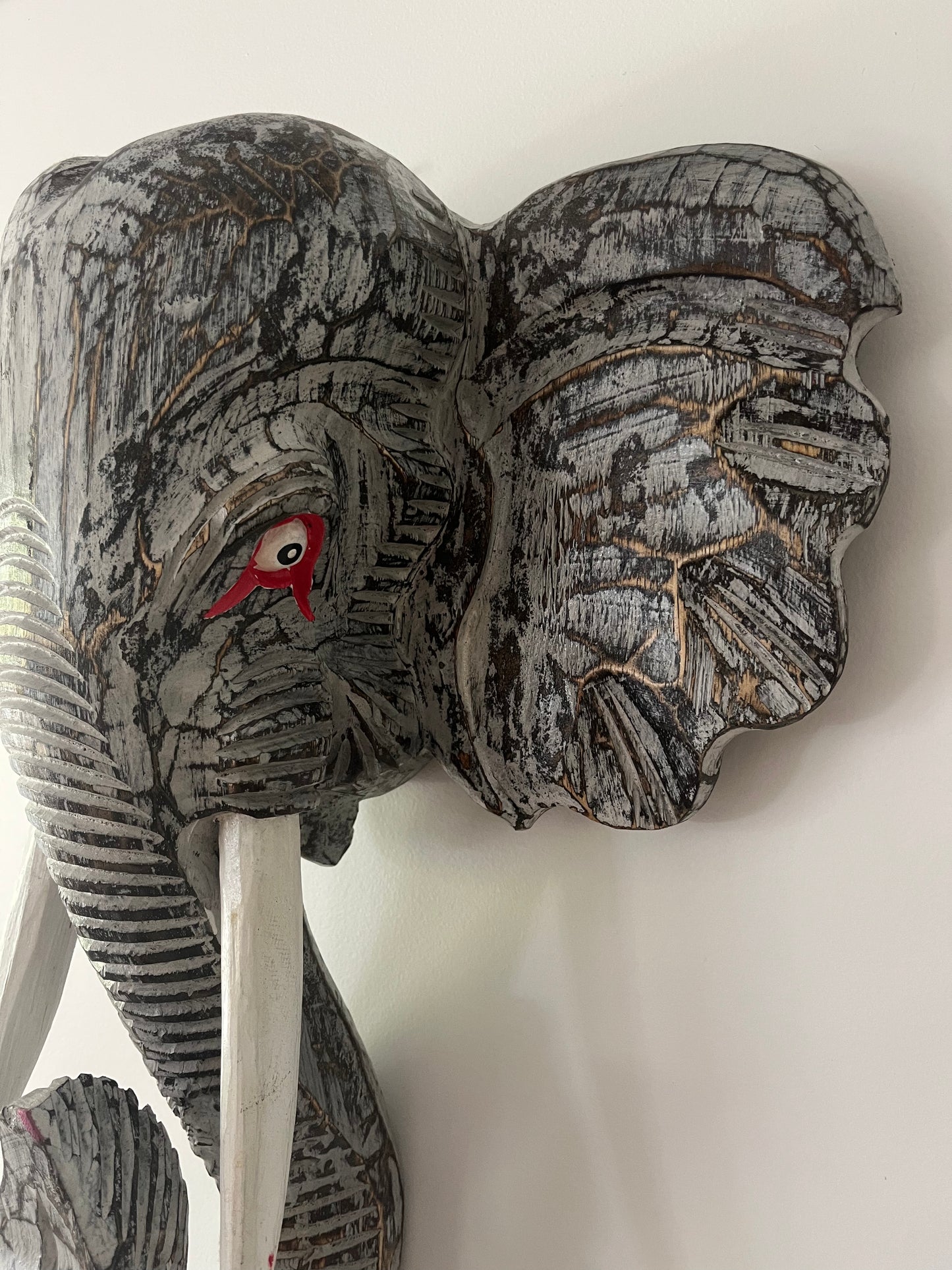 Wooden Elephant Head Decor