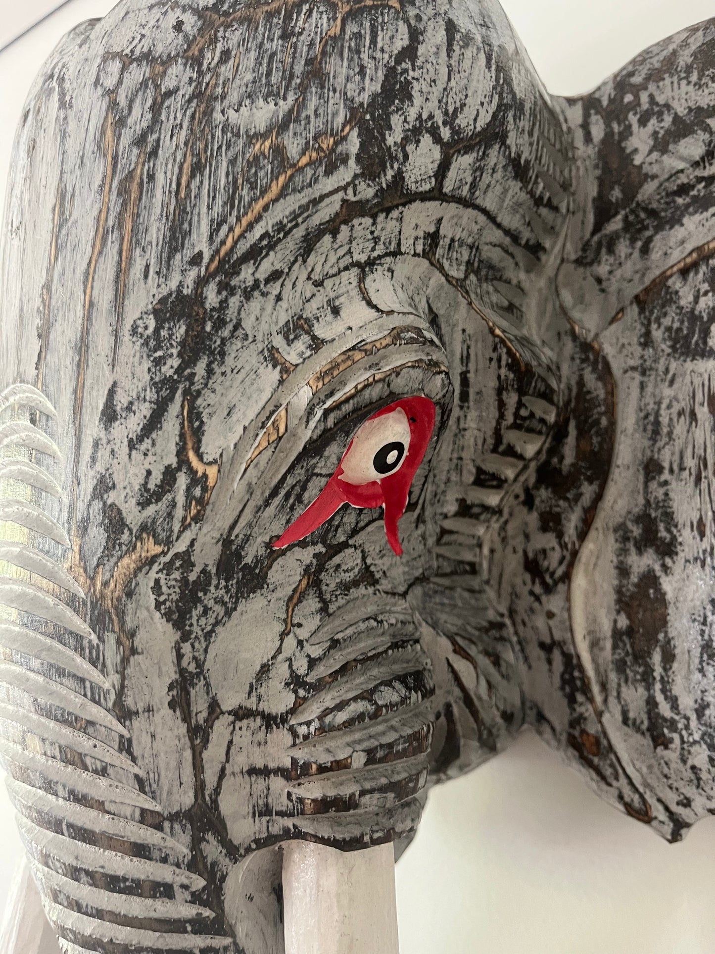 Wooden Elephant Head Decor