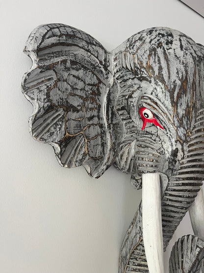 Wooden Elephant Head Decor