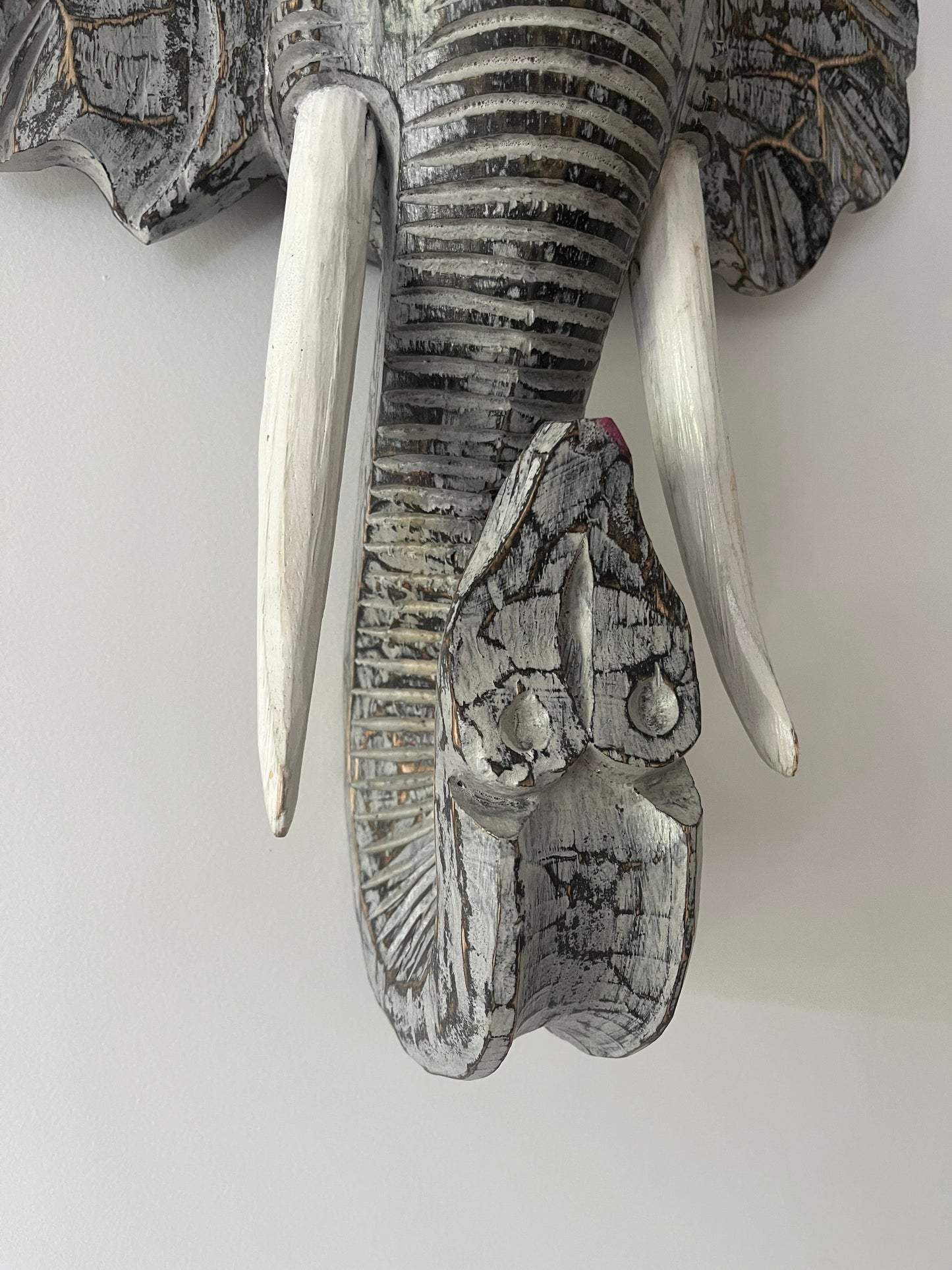 Wooden Elephant Head Decor