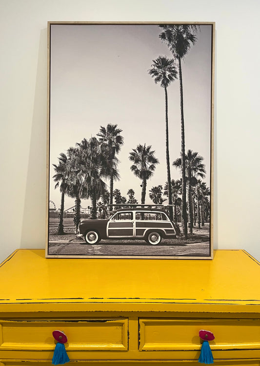Framed Black and White Retro Print