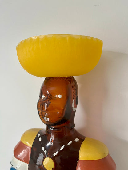 Vintage Old Oak Rum Limbo Drummer Bottle with Sombrero Lid