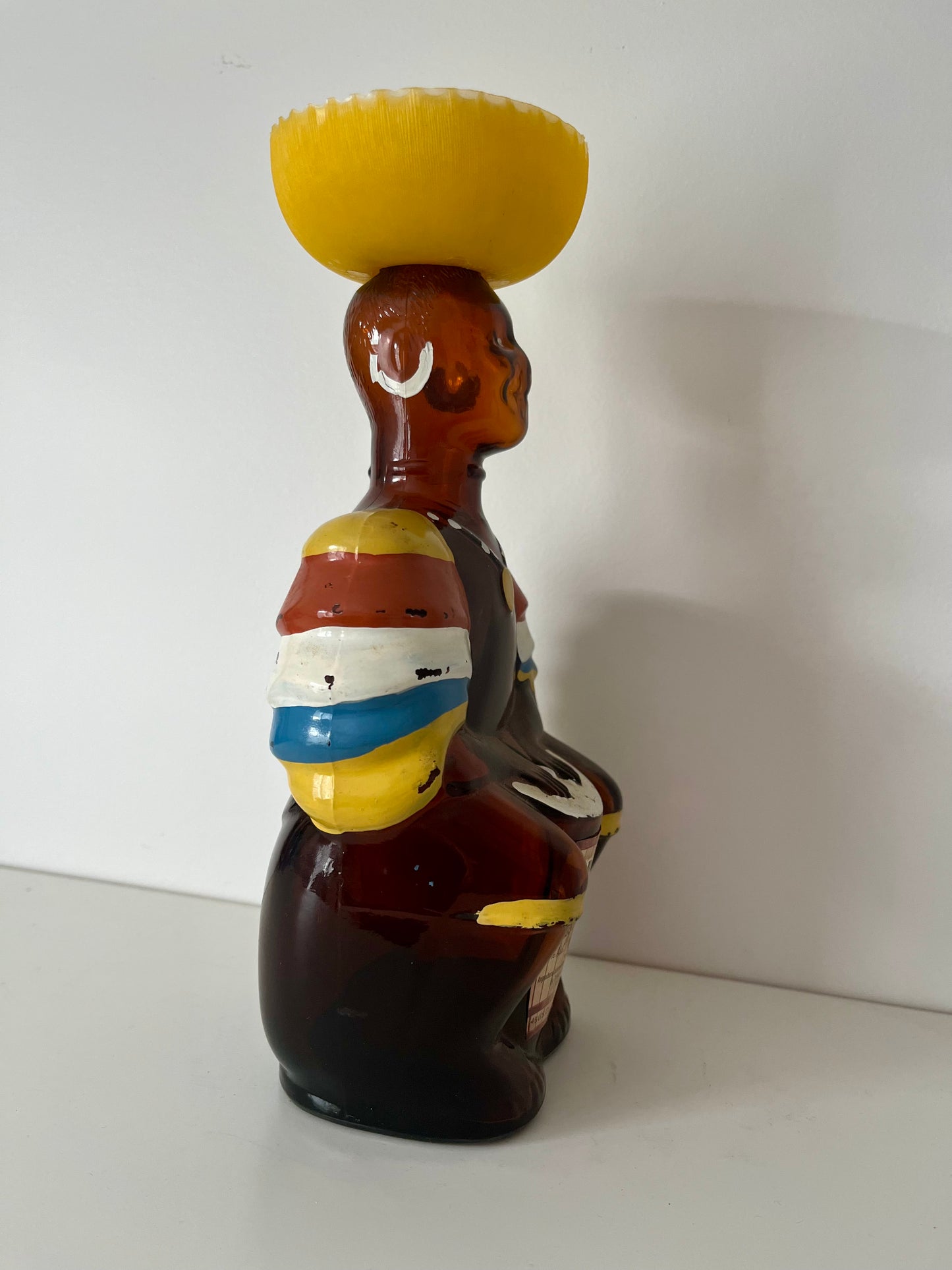 Vintage Old Oak Rum Limbo Drummer Bottle with Sombrero Lid