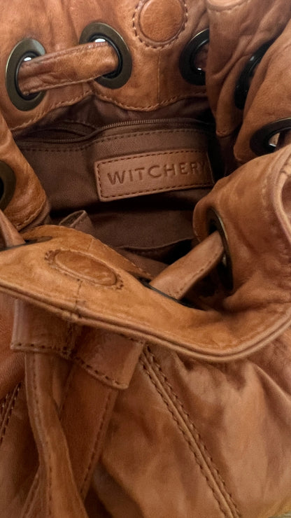 Witchery Tan Leather Bucket Bag