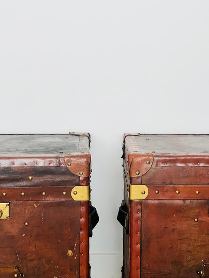 Pair of Vintage Leather Boxes from Portobello Road in London