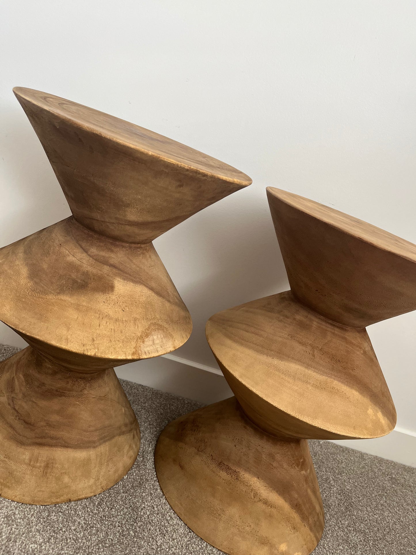Beautiful Pair of Wooden Side Tables/ Stools