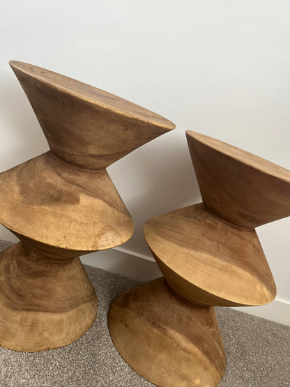 Beautiful Pair of Wooden Side Tables/ Stools
