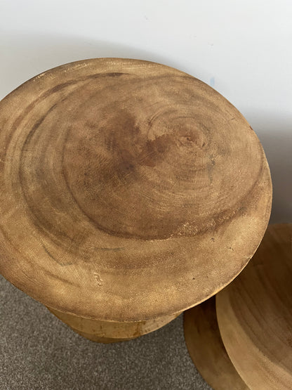 Beautiful Pair of Wooden Side Tables/ Stools