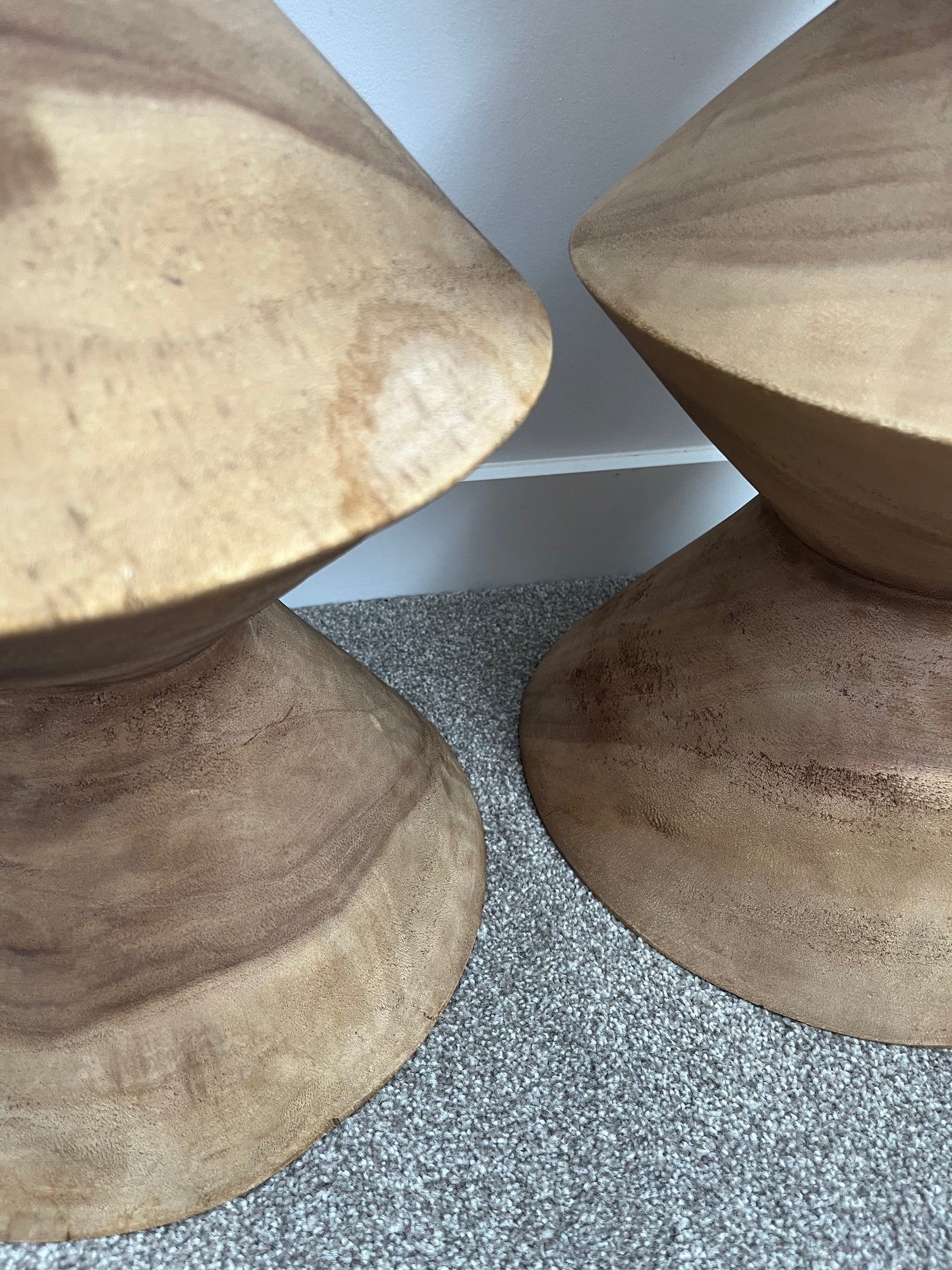 Beautiful Pair of Wooden Side Tables/ Stools