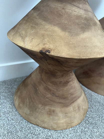 Beautiful Pair of Wooden Side Tables/ Stools