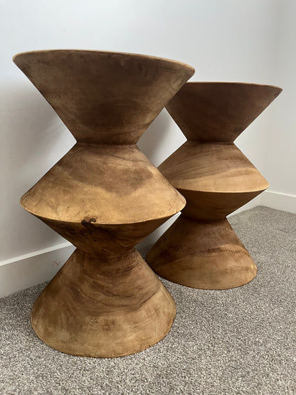 Beautiful Pair of Wooden Side Tables/ Stools