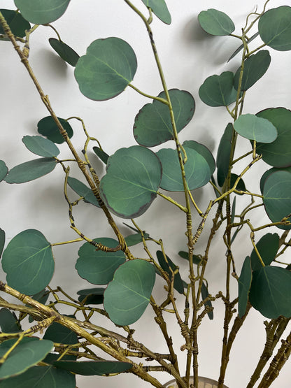 Striking Mosaic Vase with Faux Eucalptus Branches
