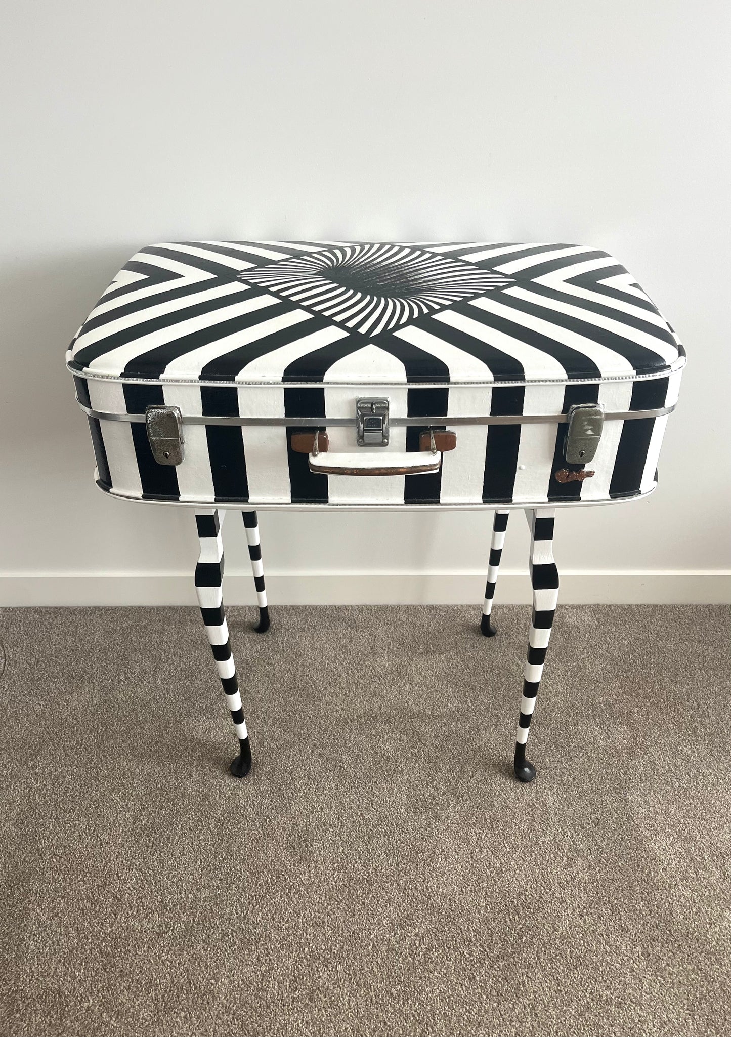 Retro Hand Painted Suitcase Table