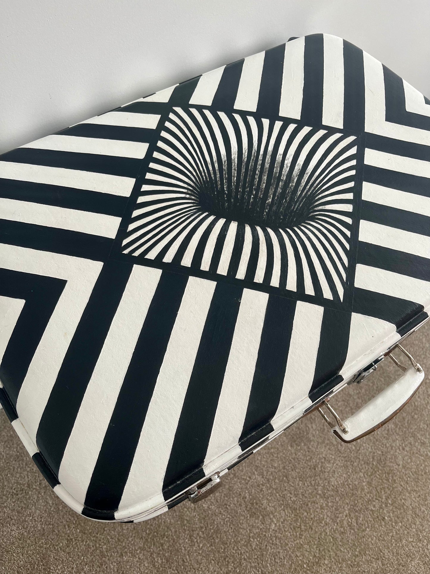 Retro Hand Painted Suitcase Table