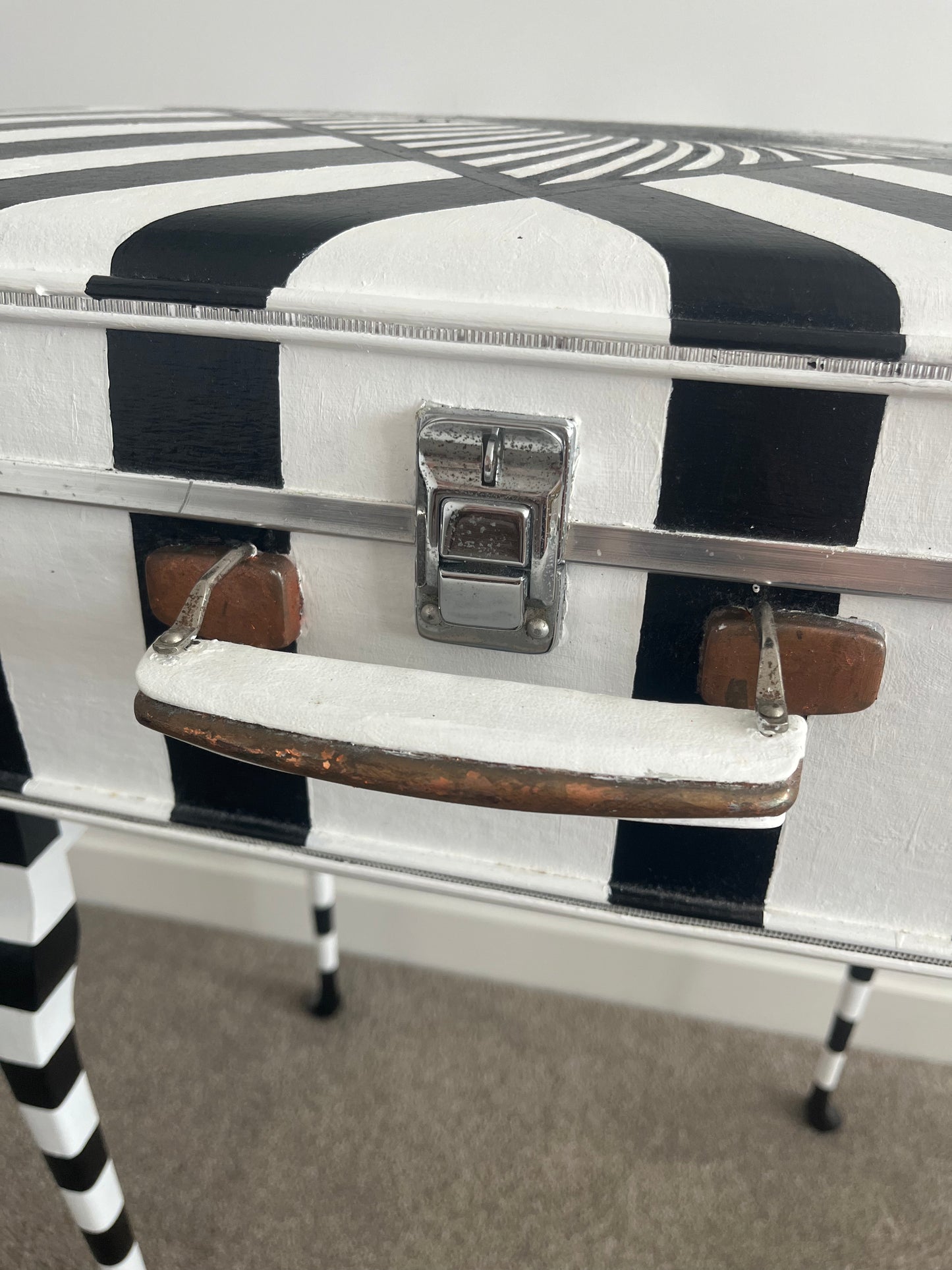 Retro Hand Painted Suitcase Table