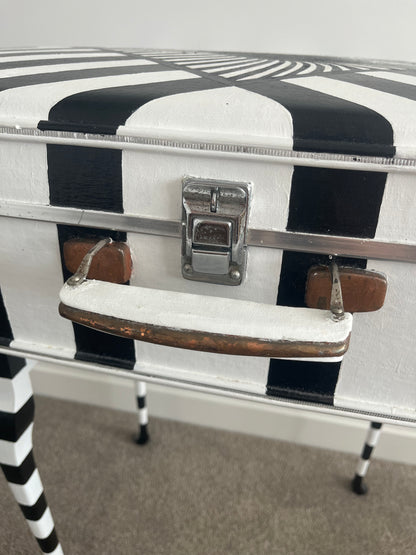 Retro Hand Painted Suitcase Table