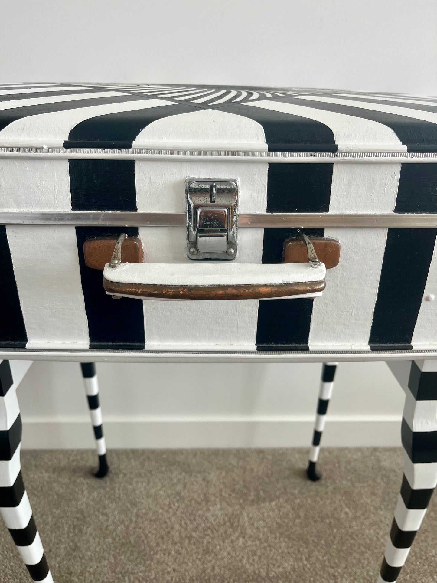 Retro Hand Painted Suitcase Table