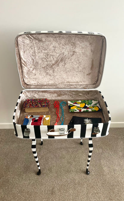 Retro Hand Painted Suitcase Table