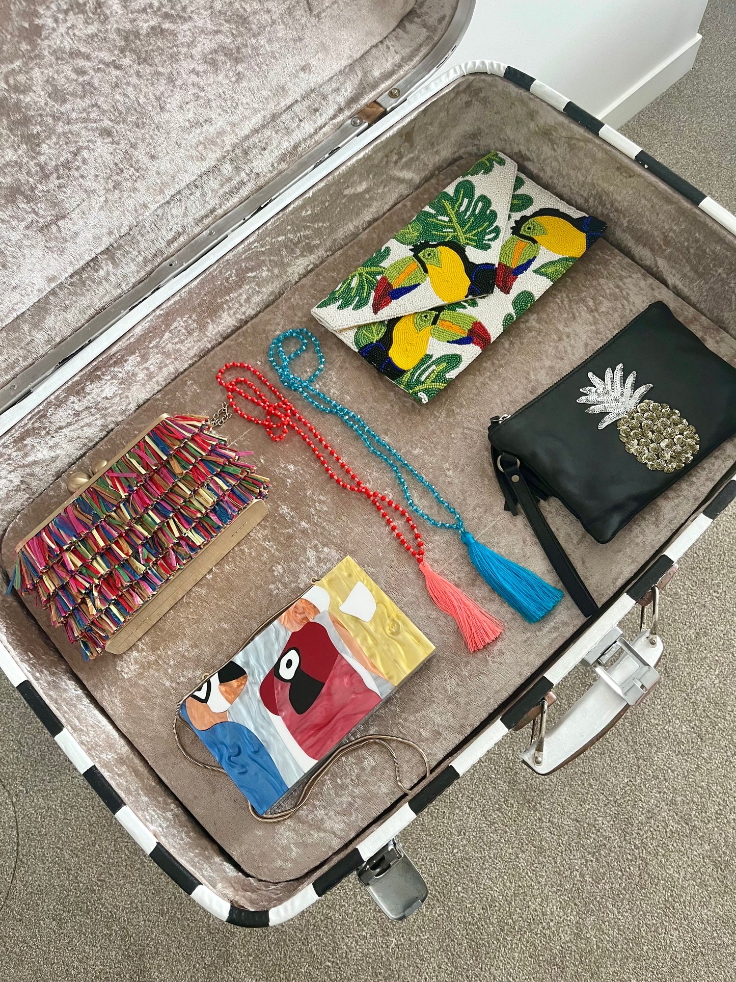 Retro Hand Painted Suitcase Table