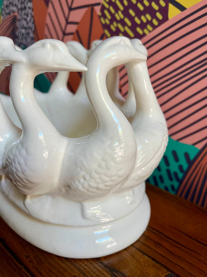 Quirky White Swan Planter