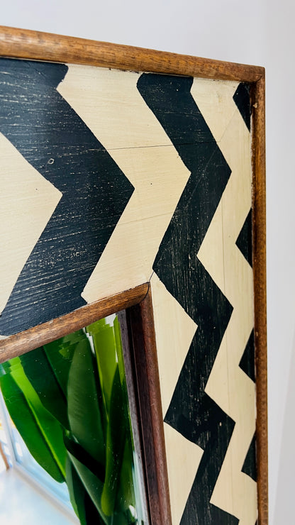 Beautiful Wooden ZigZag Design Mirror