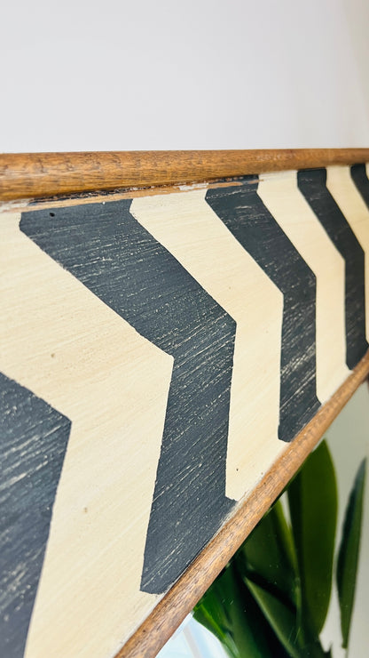 Beautiful Wooden ZigZag Design Mirror