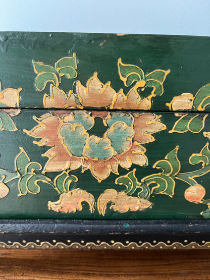 Lovely Wooden Rustic Painted Box on Stand