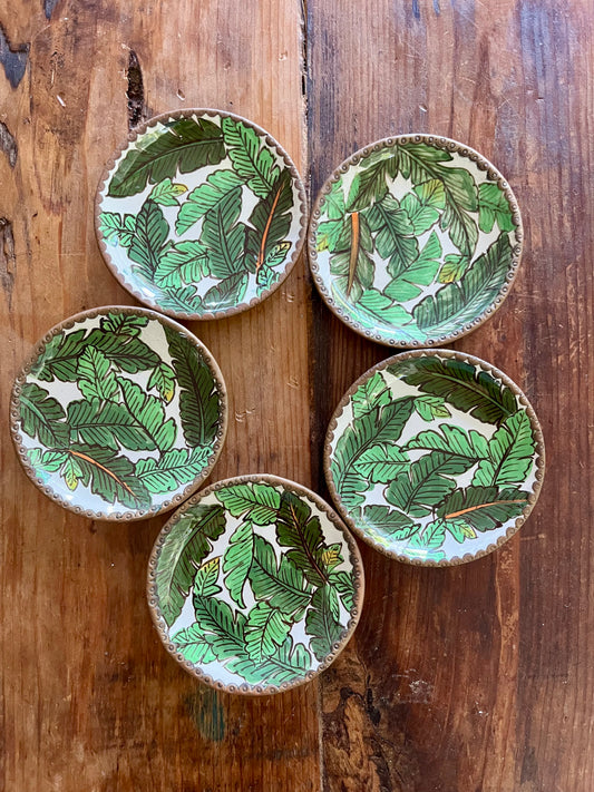 Stunning Set of Five Bowerbird Tapas Plates
