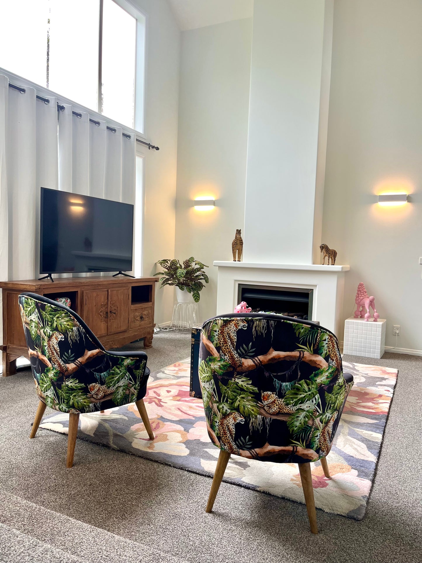 Statement Pair of Leopard Print Accent Chairs